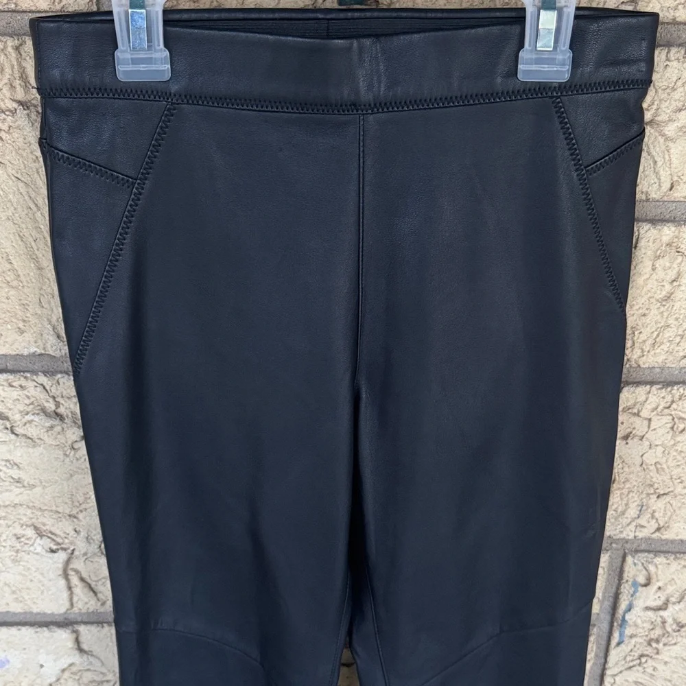 Free People Vegan Faux Leather Skinny Pants Size 25 Black